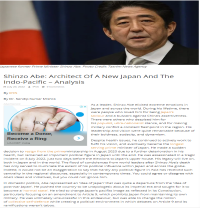 Shinzo Abe: Architect Of A New Japan And The Indo-Pacific – Analysis