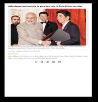  India-Japan partnership to play key role in Asia- Africa Corrido
